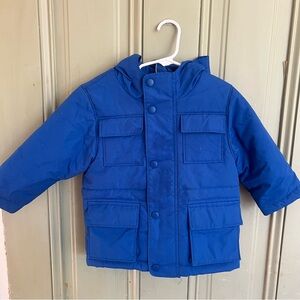 Hanna Andersson Blue Zippered Snap Jacket With Hood Size 80